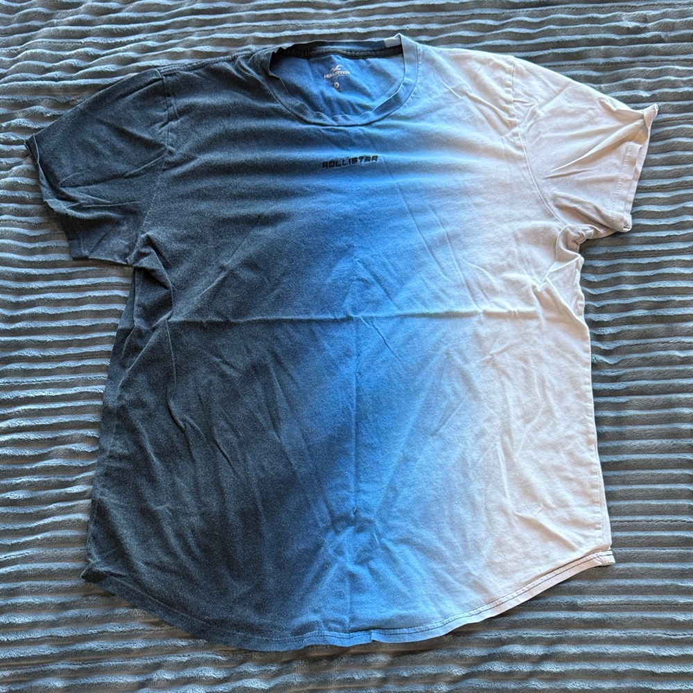 Hollister Blue and White Ombre Tee